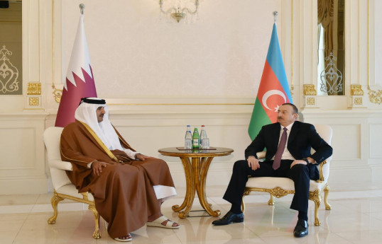 Tamim bin Hamad Al-Thani, Amir of the State of Qatar and Ilham Aliyev, President of the Republic of Azerbaijan