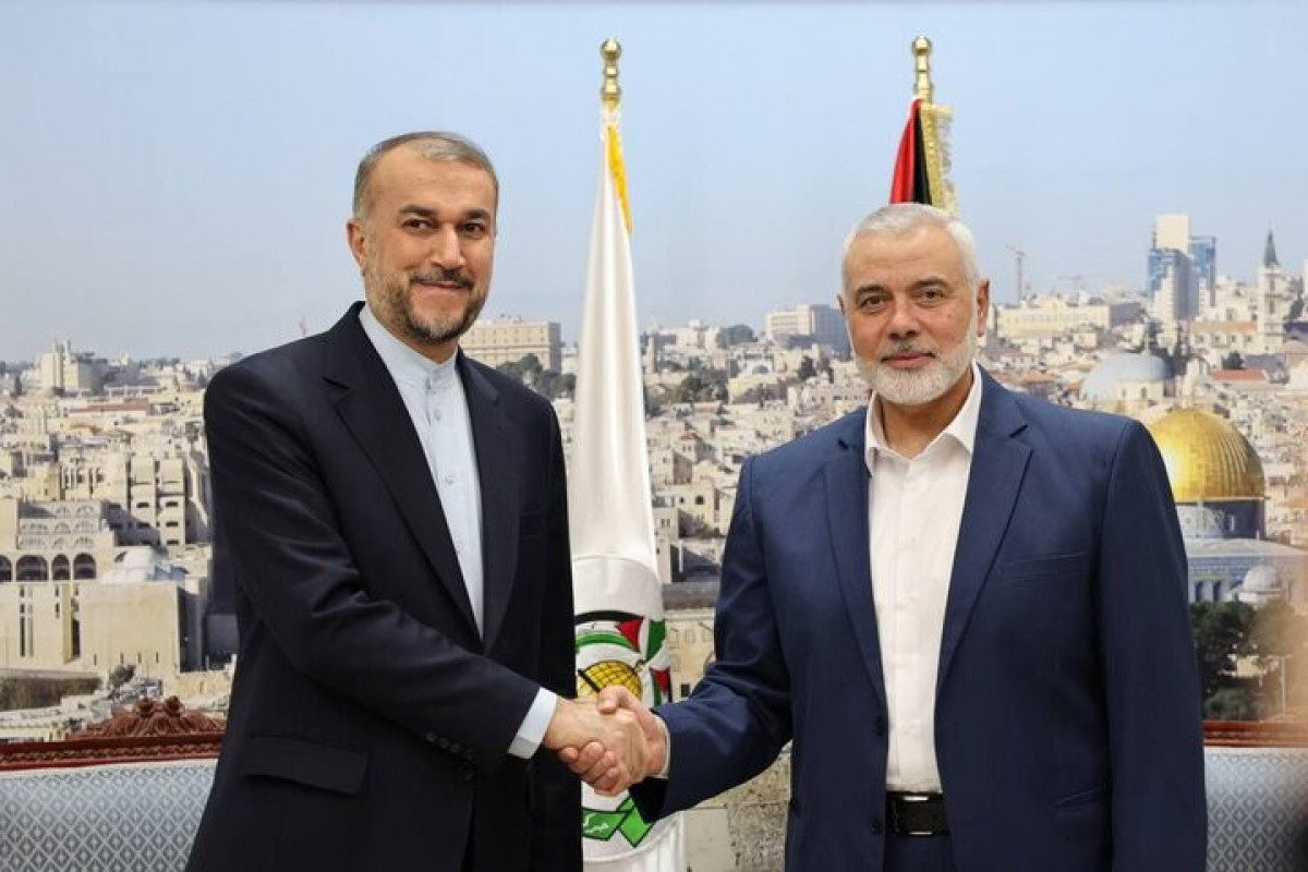 Minister of Foreign Affairs of Islamic Republic of Iran Hossein Amirabdollahian and leader of Political Bureau of Hamas Ismail Haniyeh