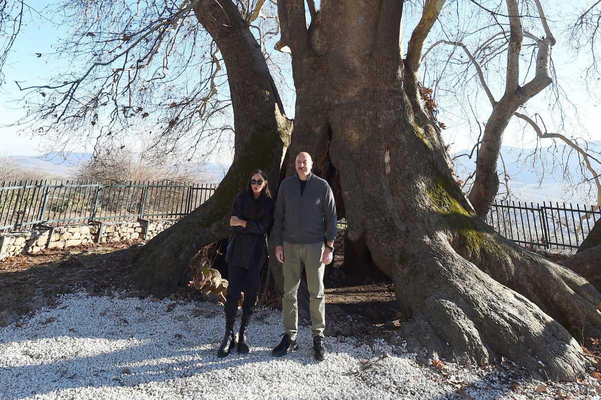 Azerbaijani President views “Chinar sacred place” monument complex in Khojavand