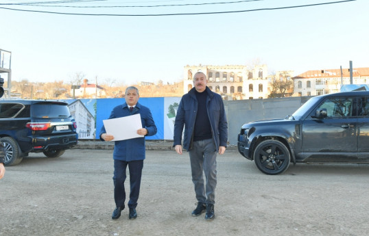 President Ilham Aliyev inspected construction progress on Garabagh Street in Shusha city