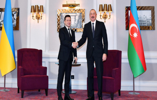 Volodymyr Zelenskyy, President of Ukraine and  Ilham Aliyev, President of the Republic of Azerbaijan
