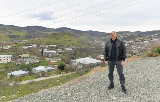 President Ilham Aliyev visited villages of Nakhchivanli, Pirjamal, Khanabad and Pirlar in Khojaly