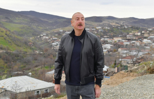 President Ilham Aliyev visited Khanabad village in Khojaly