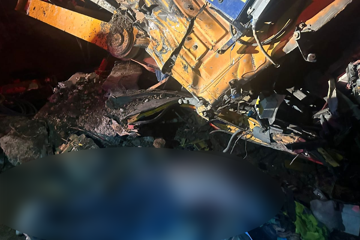 Truck overturn in Azerbaijan