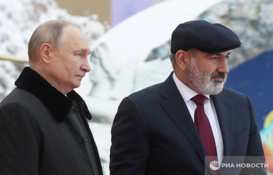 Vladimir Putin, President of the Russian Federation and Nikol Pashinyan, Prime Minister of Armeni