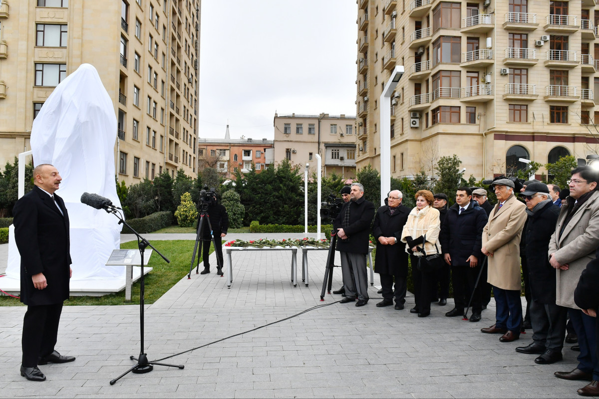 Azerbaijani President attended inauguration monument to Tofig Guliyev in Baku