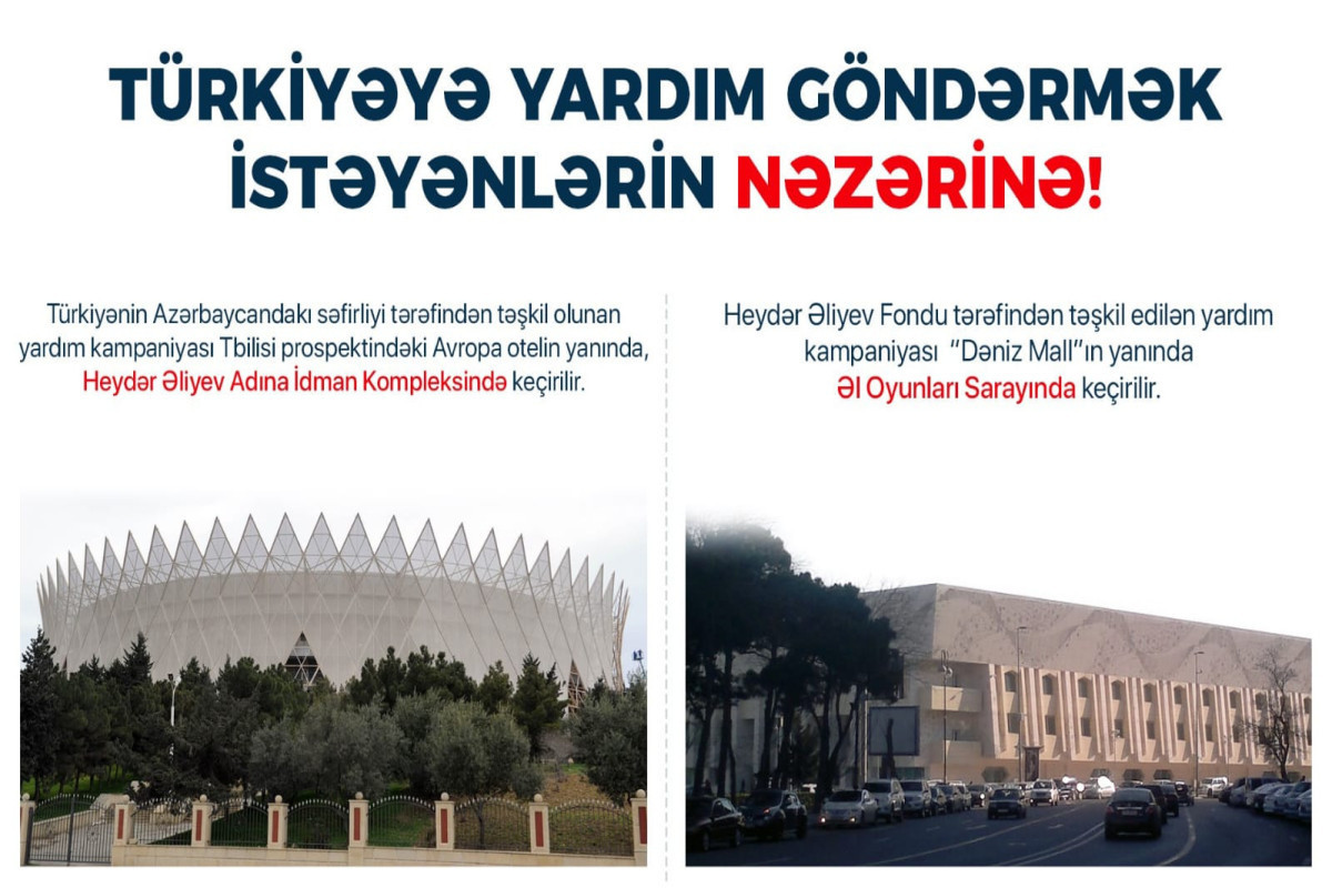 Collecting humanitarian aid for quake-hit Türkiye continues at two addresses in Baku