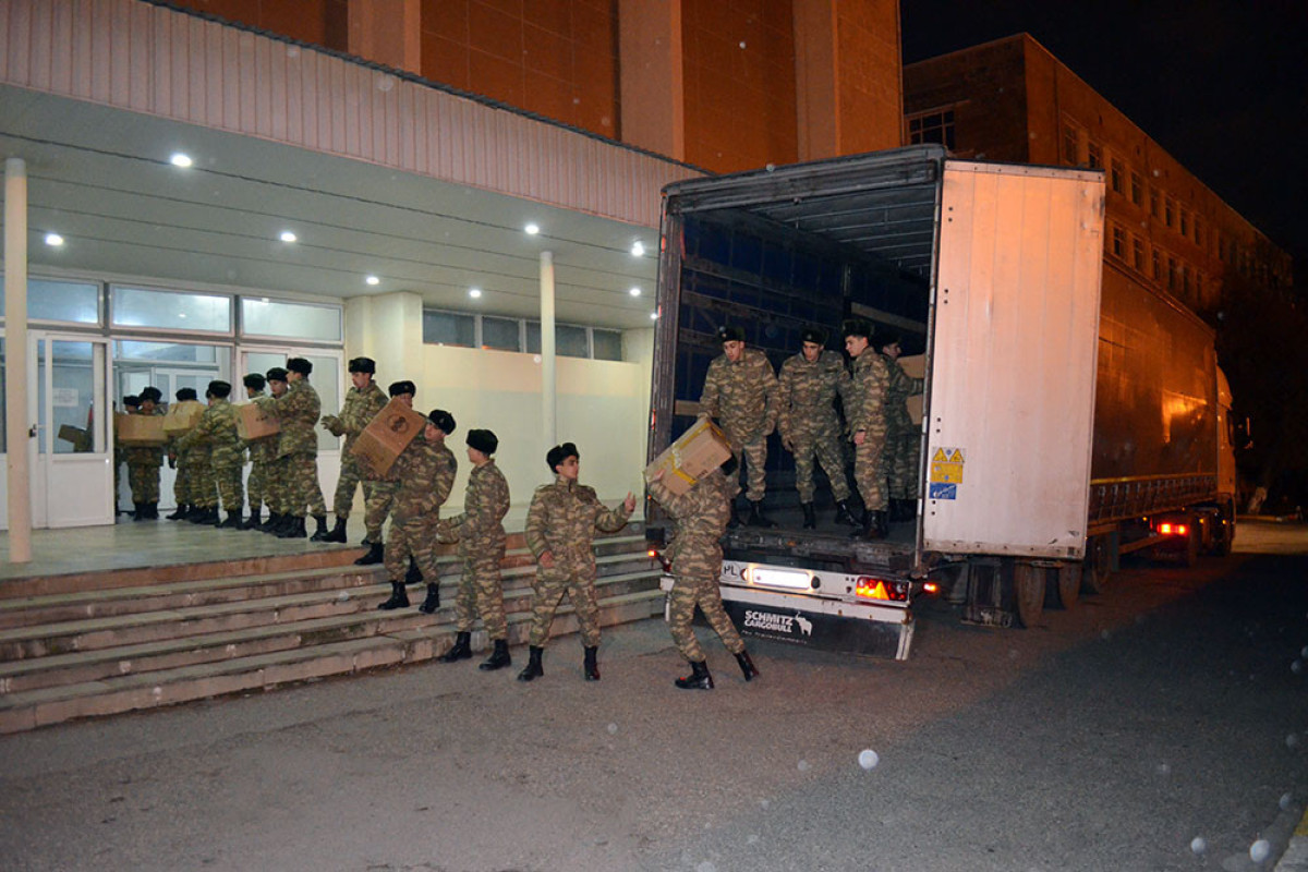 Under the organization of the Azerbaijan Defense Ministry another aid was sent to Türkiye-PHOTO 