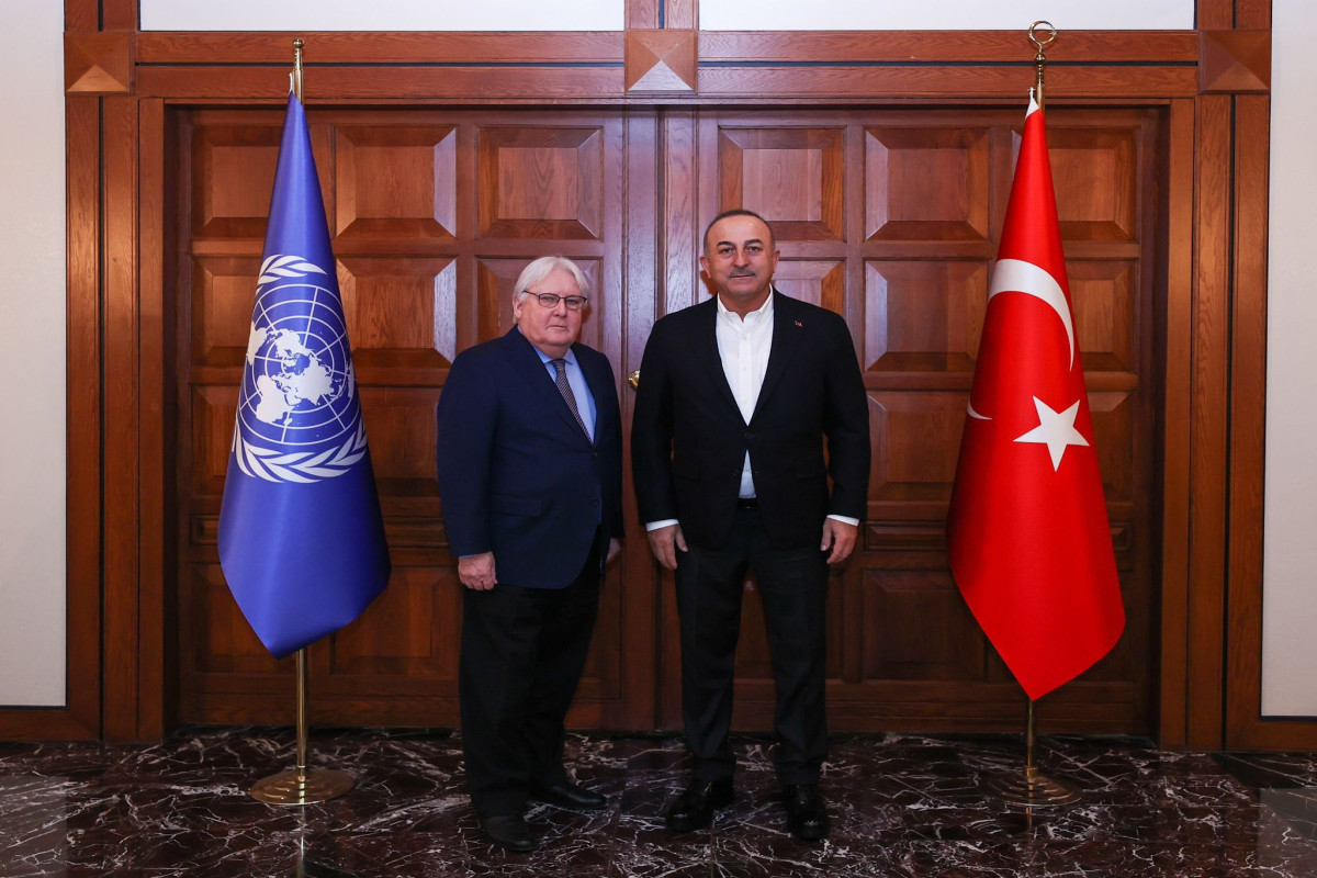 Martin Griffiths, Under-Secretary-General for Humanitarian Affairs and Emergency Relief Coordinator at United Nations  and Turkish Foreign Minister Mevlut Cavusoglu