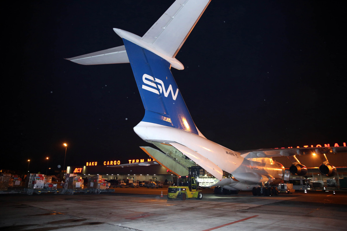 Another humanitarian aid plane left for Turkiye under instruction of Mehriban Aliyeva-PHOTO 