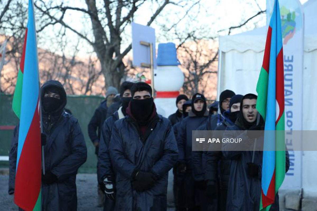 Peaceful protests of Azerbaijani eco-activists on Lachin–Khankendi road enter 65th day-PHOTO 
