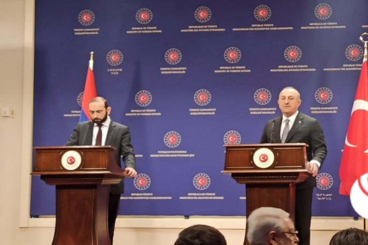 Mevlut Cavusoglu, Foreign Minister of Turkiye and  Armenian Foreign Minister Ararat Mirzoyan
