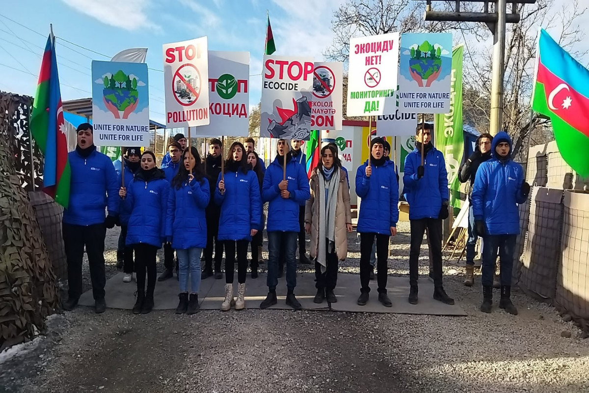 Peaceful protests of Azerbaijani eco-activists on Lachin–Khankendi road enter 67th day-PHOTO 