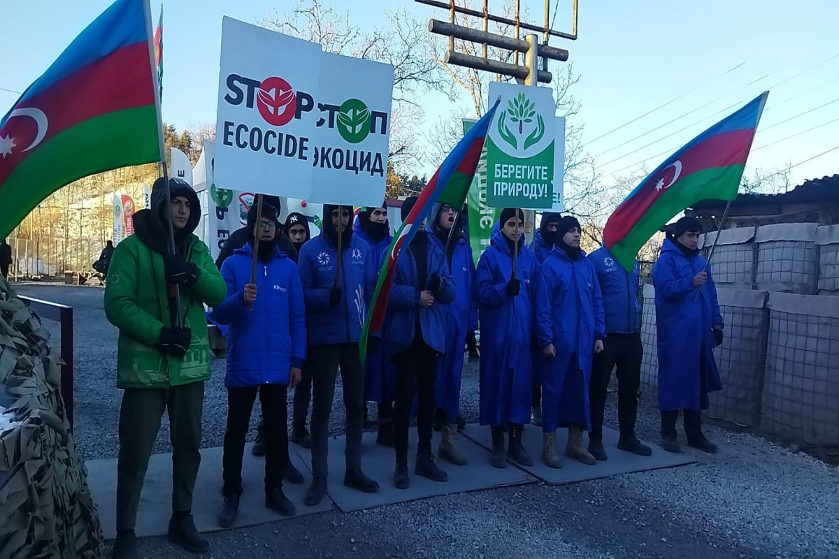 Peaceful protests of Azerbaijani eco-activists on Lachin–Khankendi road enter 68th day-PHOTO 