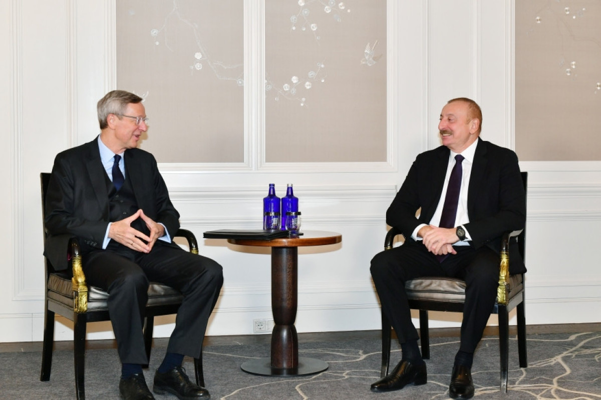Ilham Aliyev, President of Azerbaijan and  CEO of the German Eastern Business Association, Michael Harms