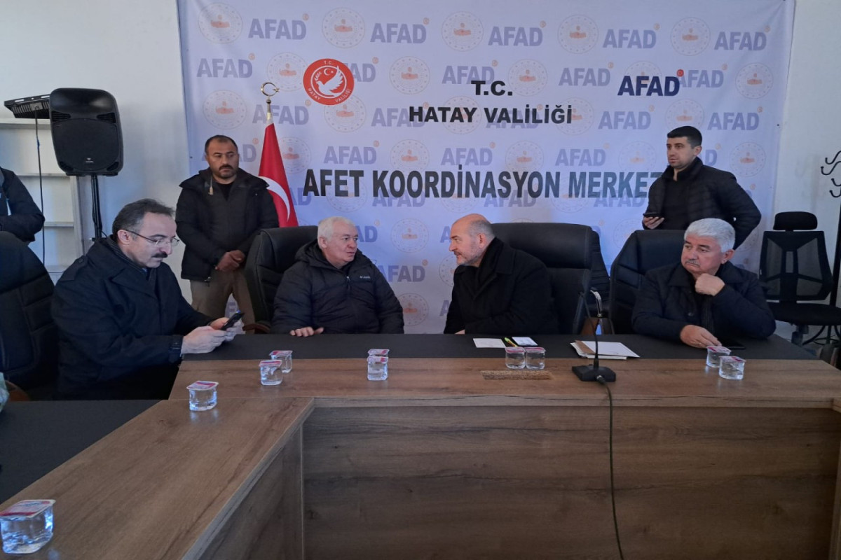 Meeting was held at Coordination Center in Hatay with participation of Deputy Minister of Azerbaijan's MES and Turkish Interior Minisrter-PHOTO 