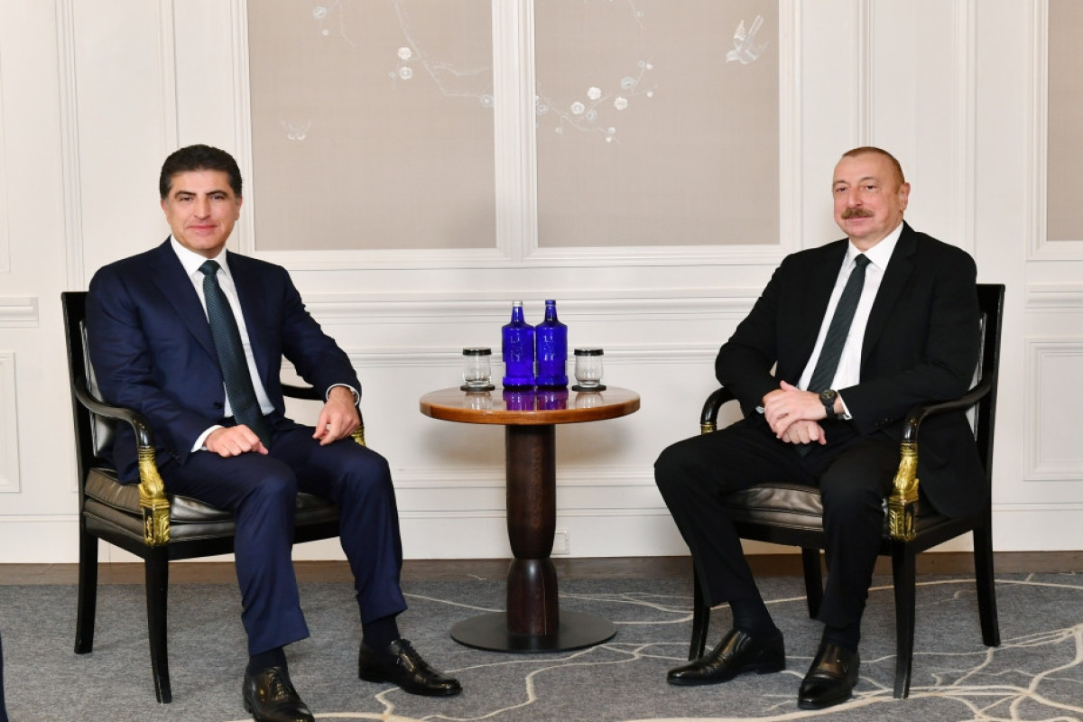 head of the Iraqi Kurdistan Regional Government Nechirvan Barzani and President of the Republic of Azerbaijan Ilham Aliyev