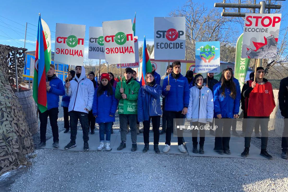 Peaceful protests of Azerbaijani eco-activists on Lachin–Khankendi road enter 71st day-PHOTO 