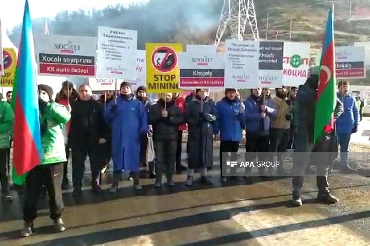 Slogans voiced at protest on Lachin-Khankandi road-VIDEO 