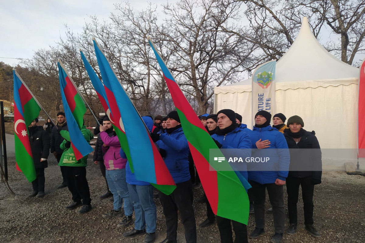 Peaceful protests of Azerbaijani eco-activists on Lachin–Khankendi road enter 78th day-PHOTO 