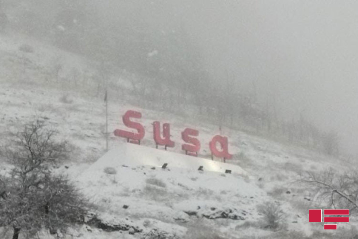 Height of snow in Shusha reached 8 cm-VIDEO 