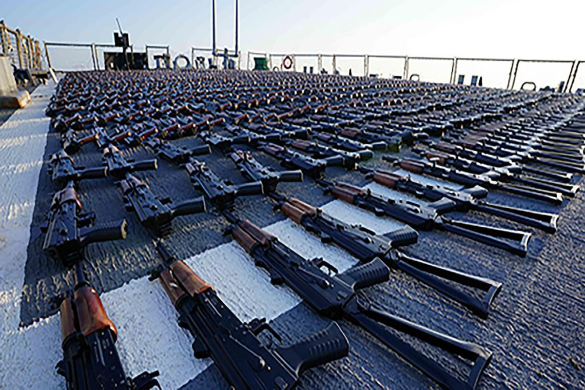 US Navy seizes 2,100 rifles from ship ‘bound for Iranian-backed rebels in Yemen’