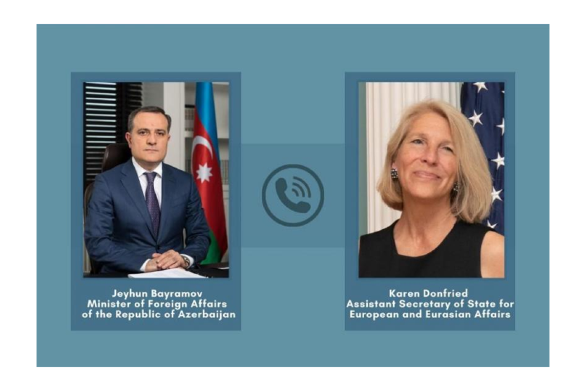 Jeyhun Bayramov, Foreign Minister of Azerbaijan and  Karen Donfried, Assistant Secretary of State for European and Eurasian Affairs of the United States of America