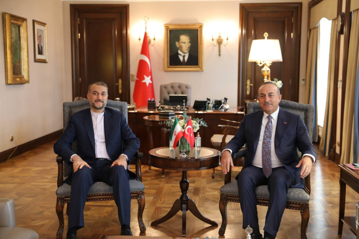 Huseyn Amir Abdullahian Iranian FM and Mevlut Cavushoglu, Turkish FM