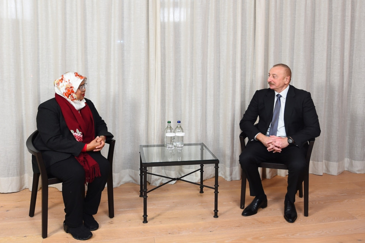 President Ilham Aliyev met with Executive Director of UN Human Settlements Programme in Davos