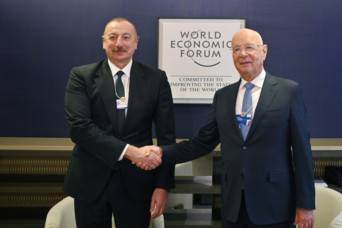 Ilham Aliyev and Klaus Schwab