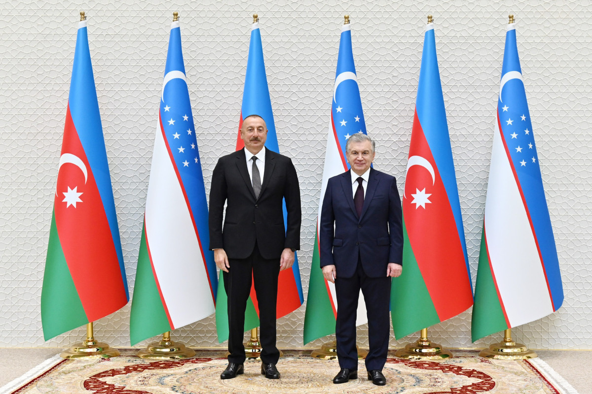 President of Azerbaijan Ilham Aliyev and President of Uzbekistan Shavkat Mirziyoyev