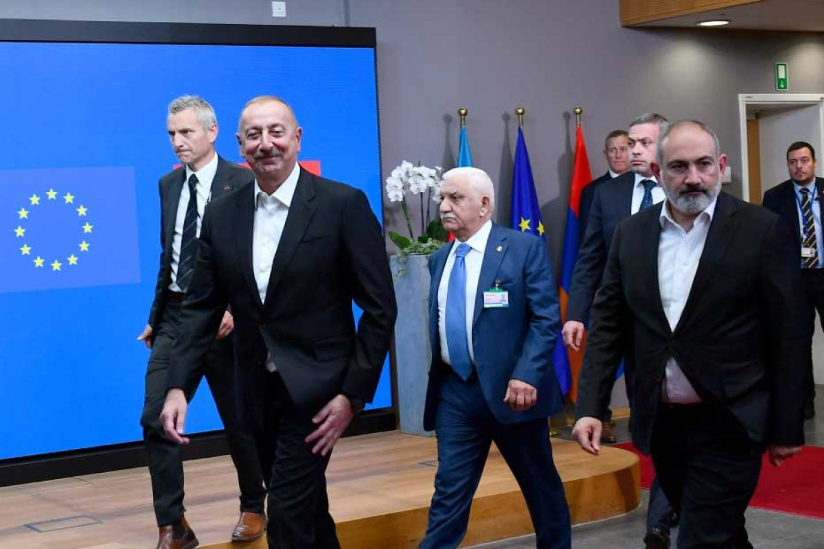 President Ilham Aliyev held trilateral meeting with President of European Council and Prime Minister of Armenia in Brussels-UPDATED 