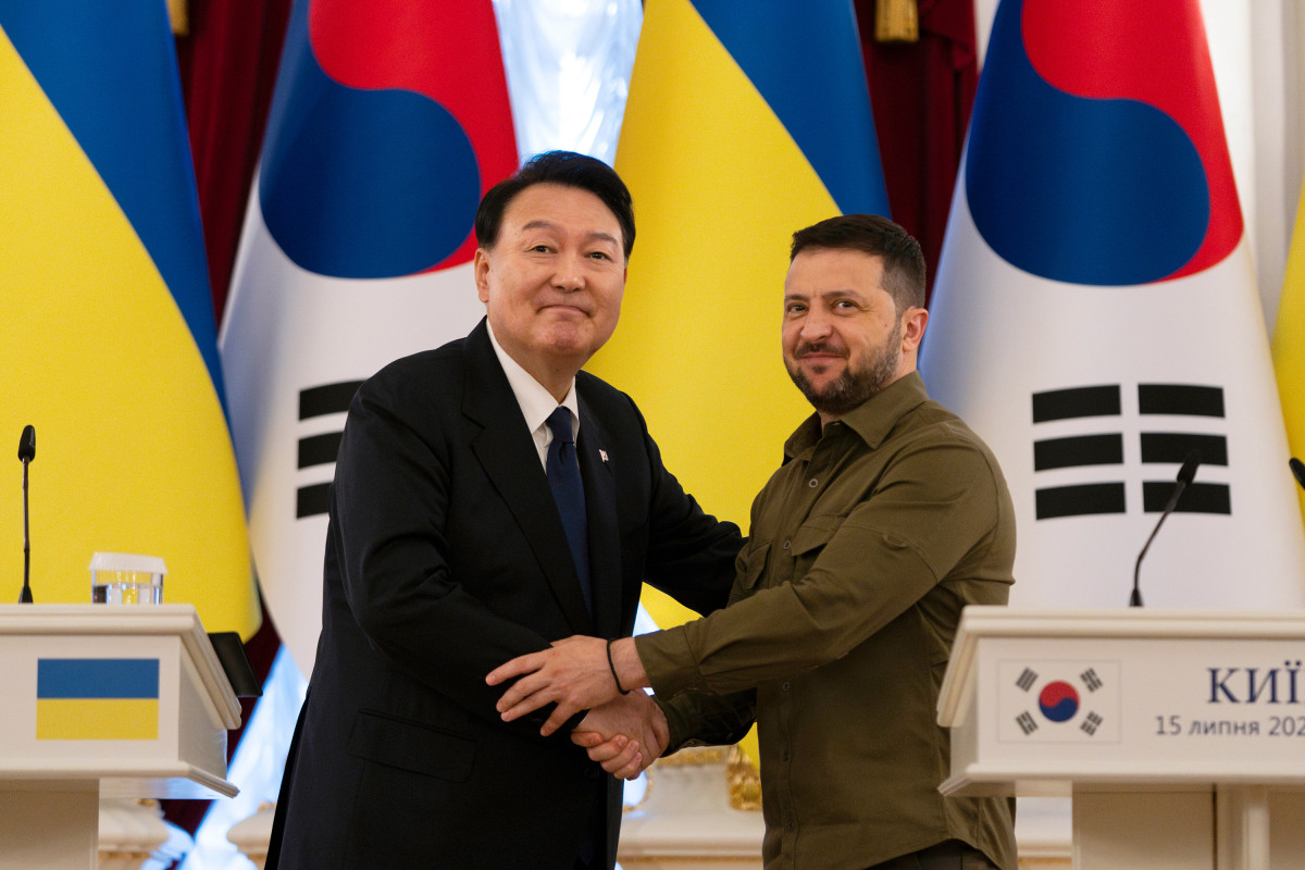 South Korea's president meets with Zelensky following Bucha visit