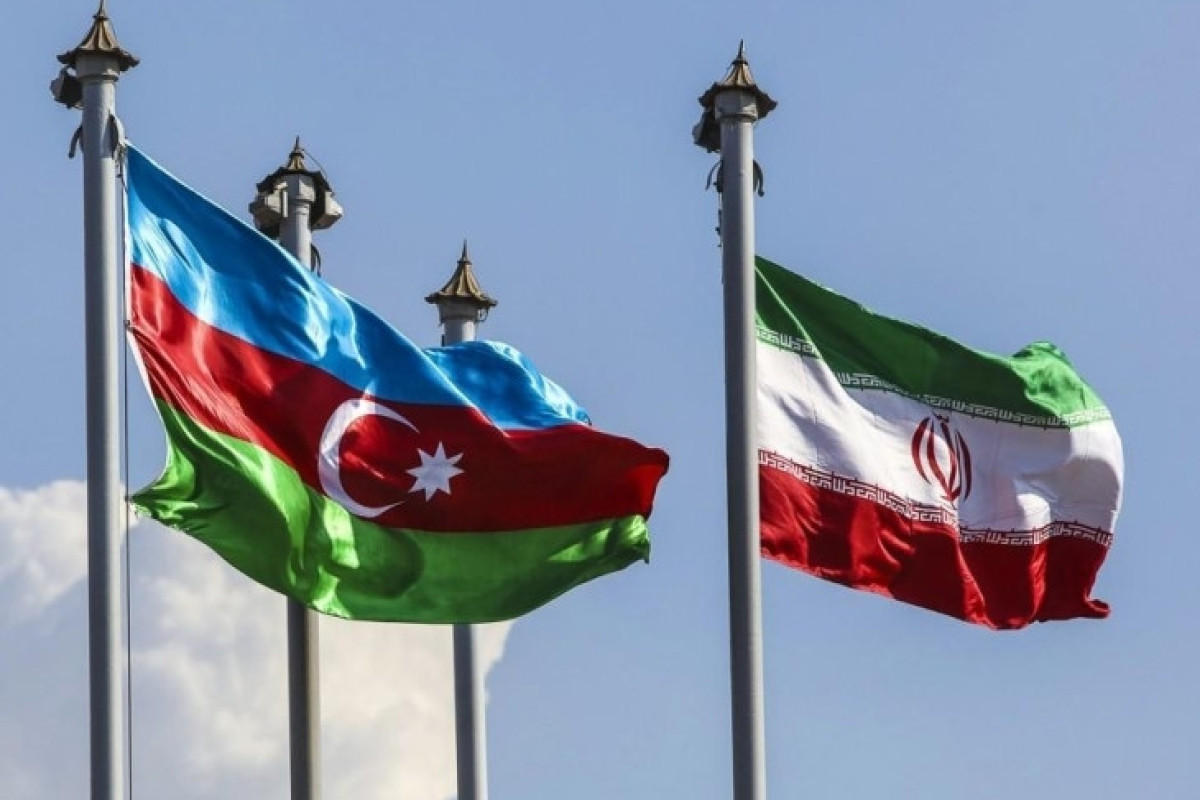 flags of Azerbaijan (on left) and Iran (on right))