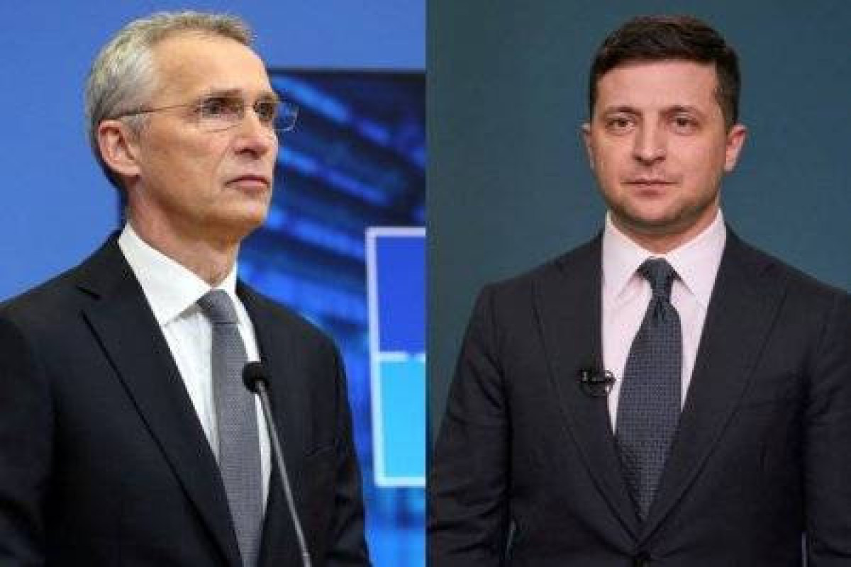 NATO Secretary General Jens Stoltenberg and Ukrainian President Volodymyr Zelensky