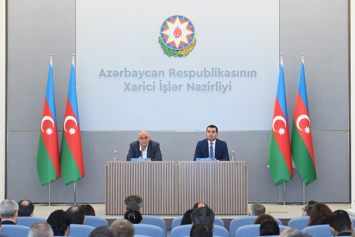 Deputy Minister of Foreign Affairs of Azerbaijan Araz Azimov and Spokesperson of the Ministry of Foreign Affairs of the Republic of Azerbaijan Aykhan Hajizada