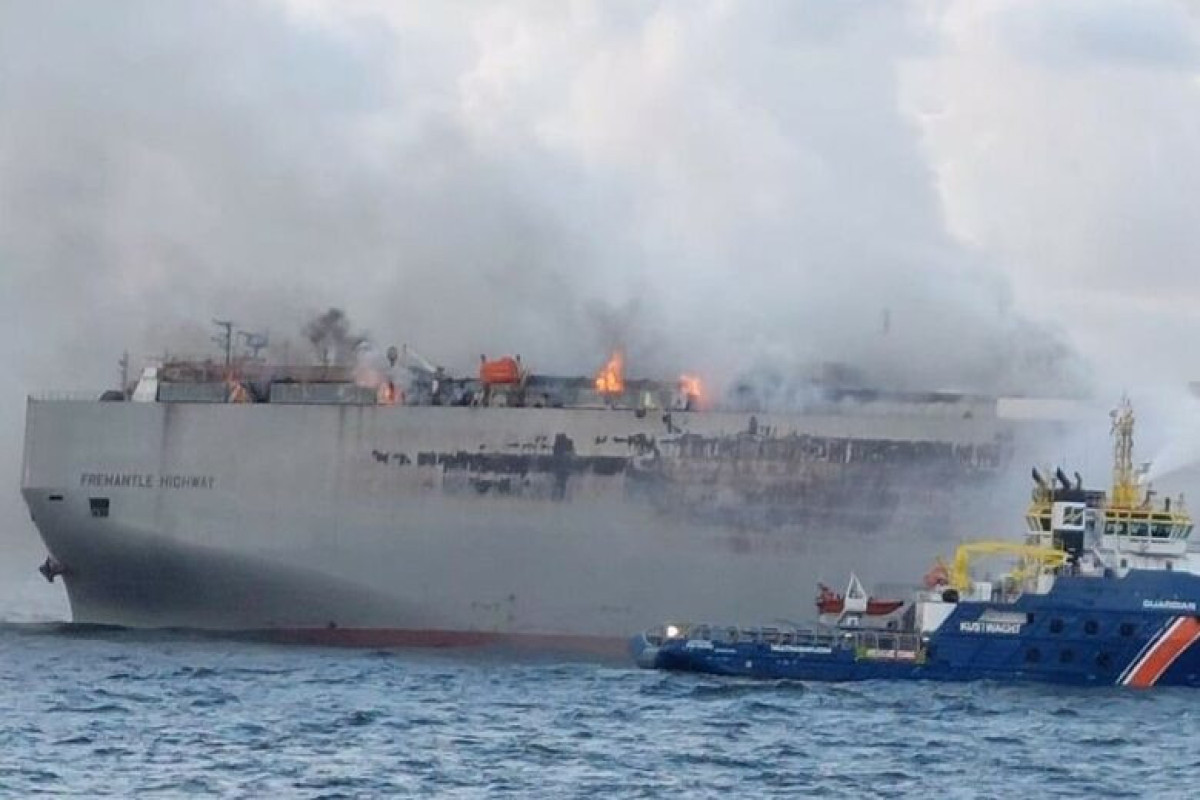 Car-carrying ship off Dutch coast still burning
