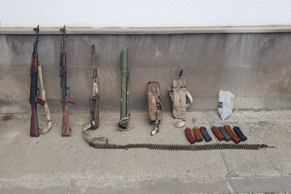 Arms and ammunition belonging to Armenian military formations were discovered from abandoned positions in Azerbaijan's Khojavand