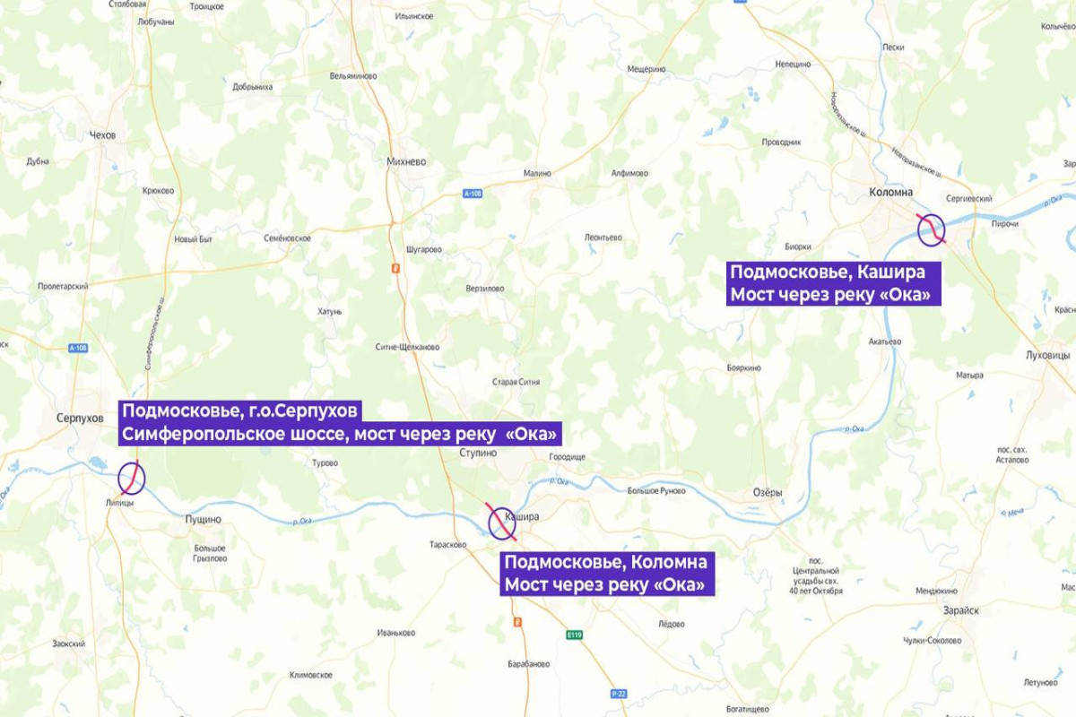 Traffic suspended in direction of Moscow