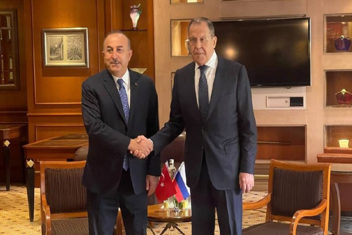 Mevlut Cavushoglu , Foreign Minister of Türkiye and Sergey Lavrov, Foreign Minister of Russian Federation