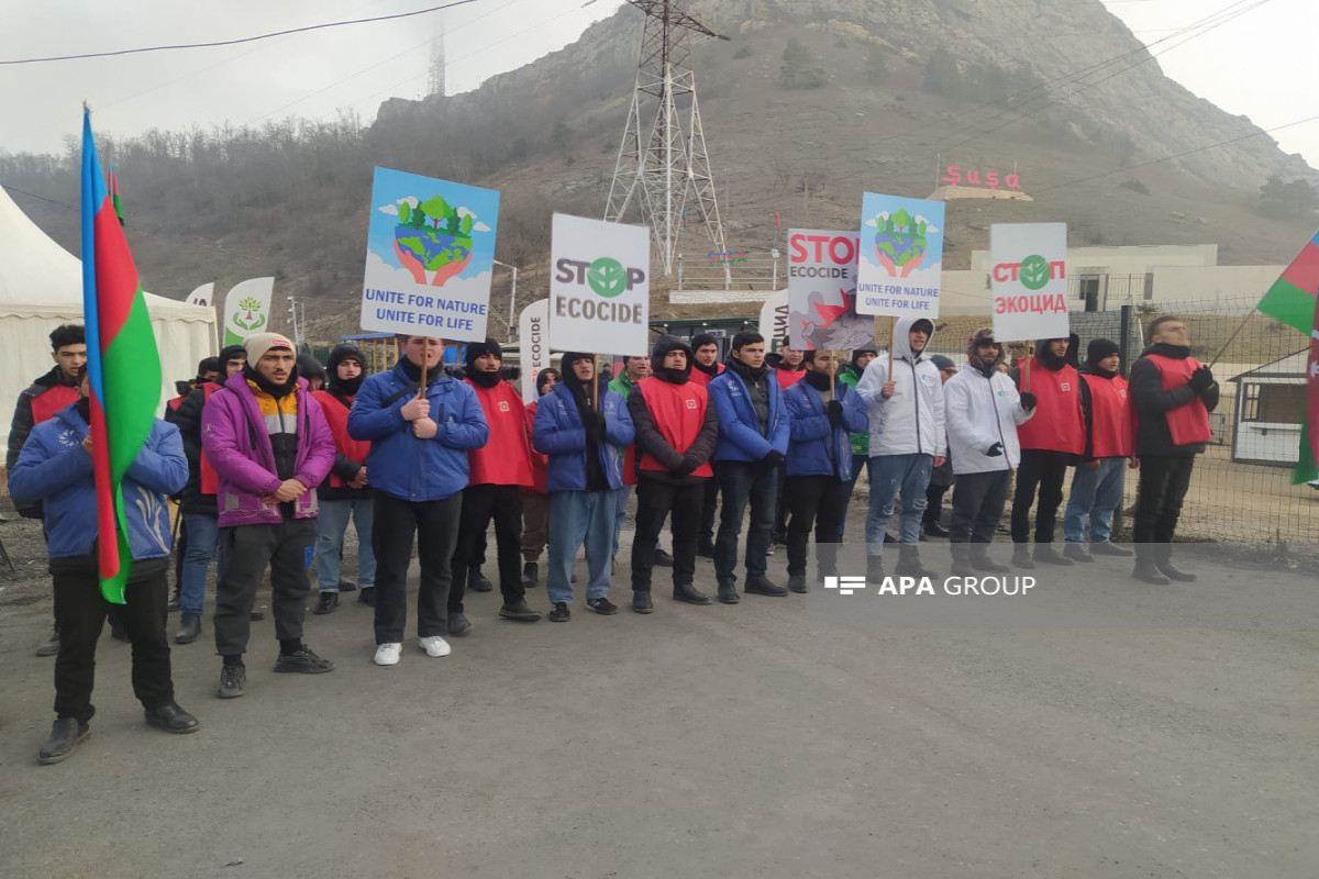 Peaceful protests of Azerbaijani eco-activists on Lachin–Khankandi road enter 82nd day