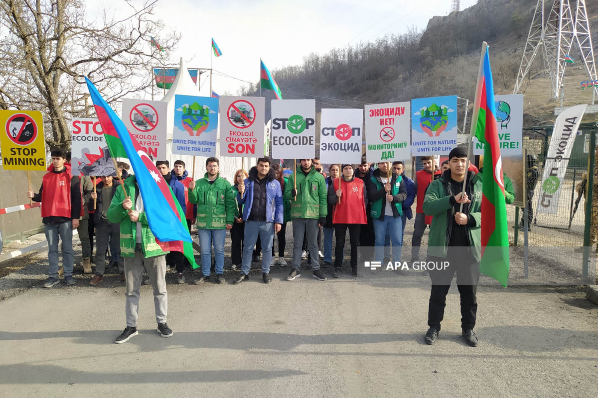 Peaceful protest of Azerbaijani eco-activists on Lachin–Khankendi road enters 84th day-PHOTO 
