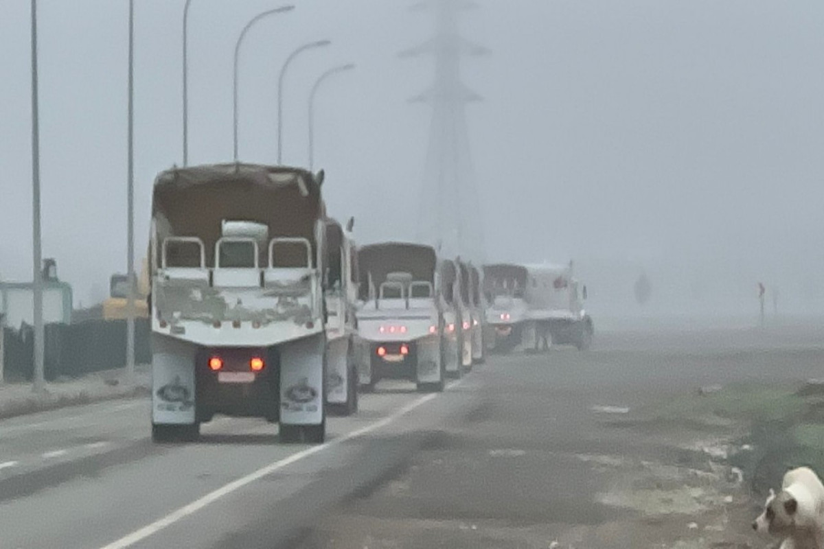 Azerbaijan's first convoy of vehicle carried humanitarian aid to Türkiye left for Baku