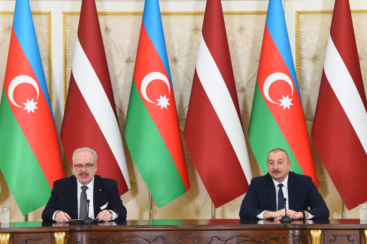 Presidents of Azerbaijan and Latvia made press statements-PHOTO -UPDATED 