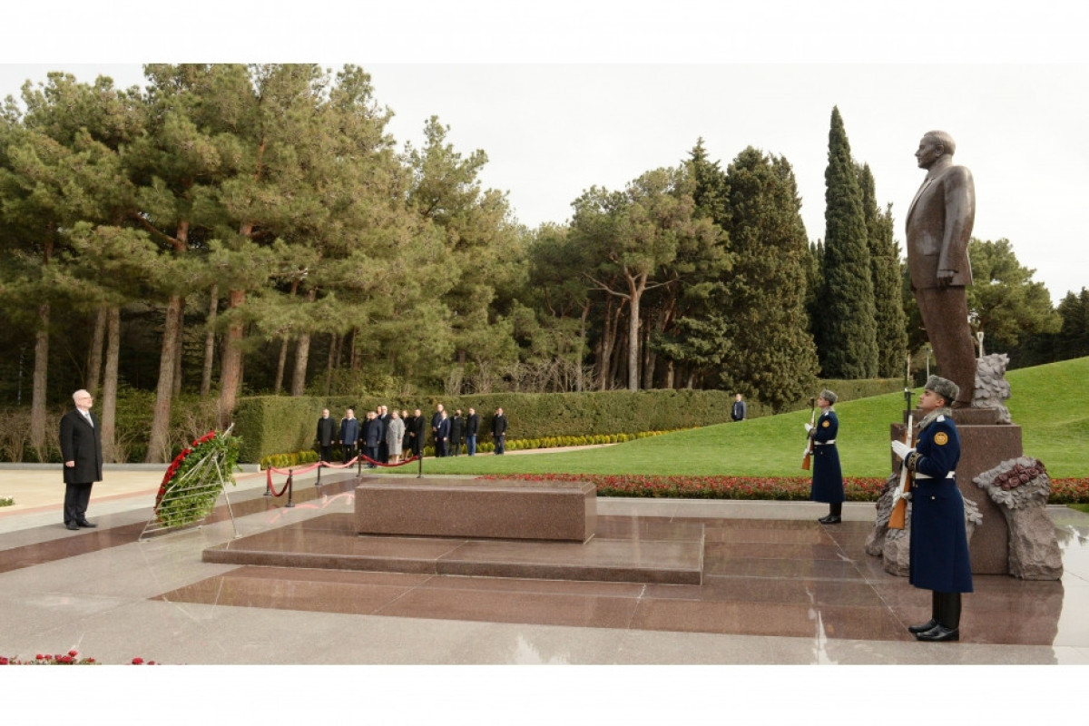 Latvian President Egils Levits pays respect to National Leader Heydar Aliyev