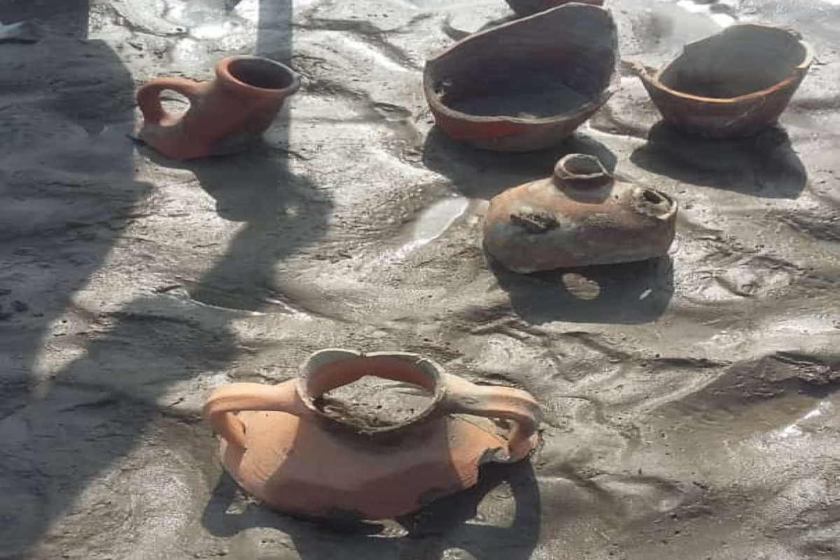 Archaeological samples found in part of Kura river of Azerbaijan
