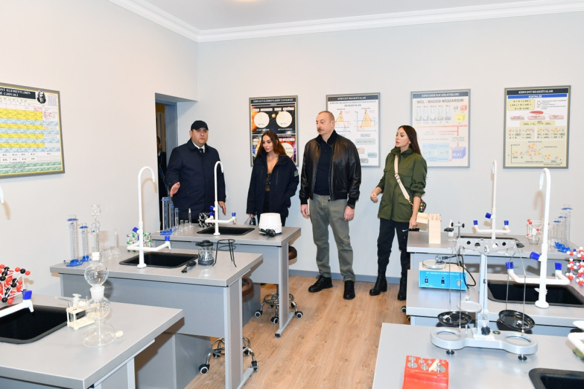 Azerbaijani President views condition in secondary school building in Sugovushgan-UPDATED 