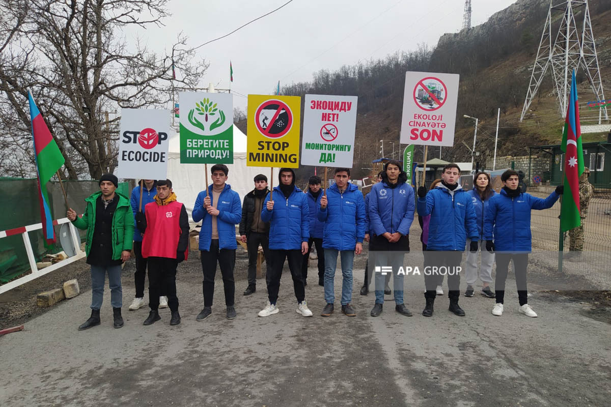 Peaceful protest of Azerbaijani eco-activists on Lachin–Khankendi road enters 100th day-PHOTO 
