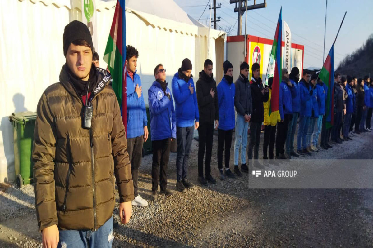Peaceful protest of Azerbaijani eco-activists on Lachin–Khankendi road enters 102nd day-PHOTO 
