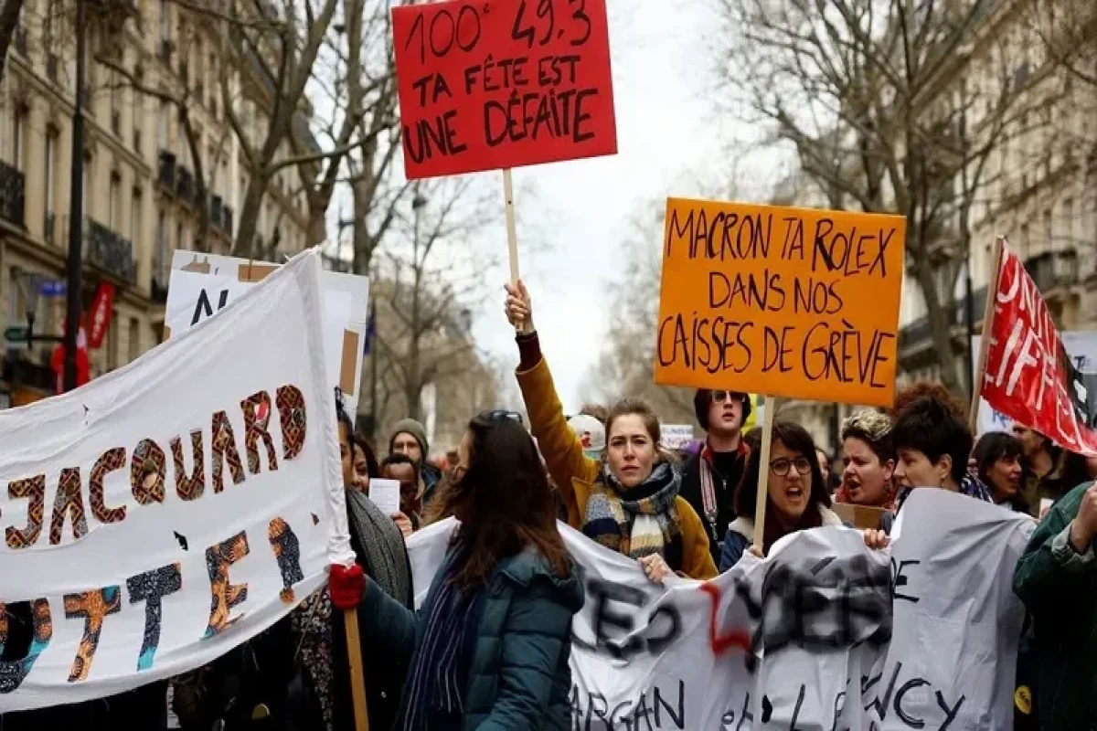 Protesters march across France against Macron and his pension bill